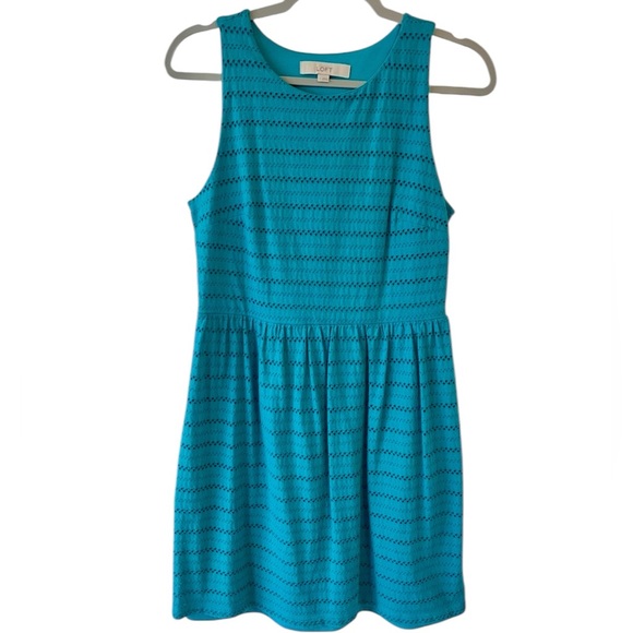 LOFT Sleeveless Eyelet Fit & Flare Swing Dress - Picture 2 of 15